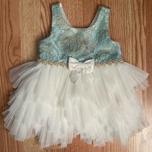 American Princess Blue and White Dress size 18 mo.